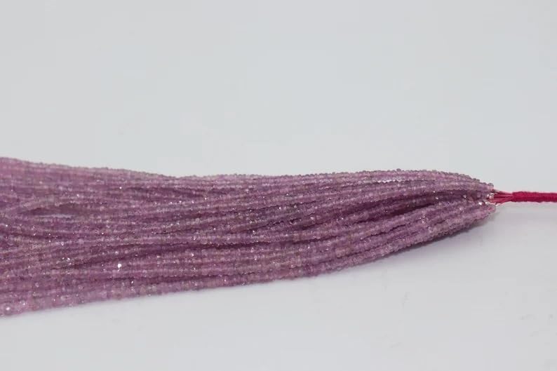 Natural Pink Sapphire Faceted Rondelle Beads 2.5-3.5mm Pink Sapphire Faceted 3mm Pink Sapphire Beads Wholesale Beads