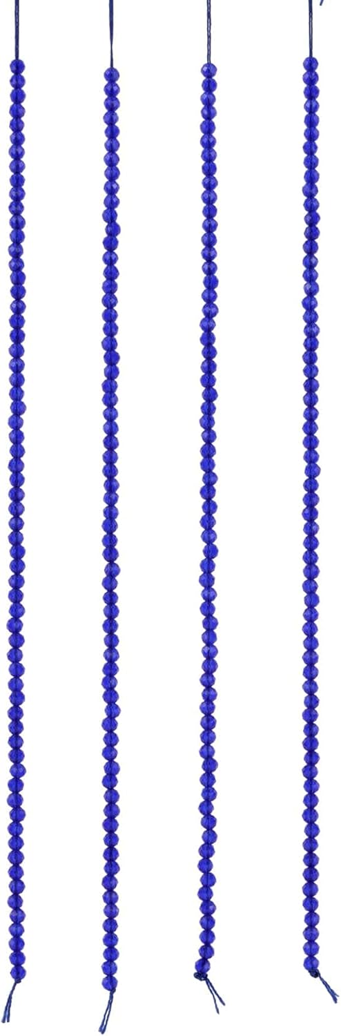 Bead Landing Blue Faceted Glass Round Beads 2.8mm – 12 Pack for DIY Jewelry Projects, Bracelets, Necklaces & Crafts