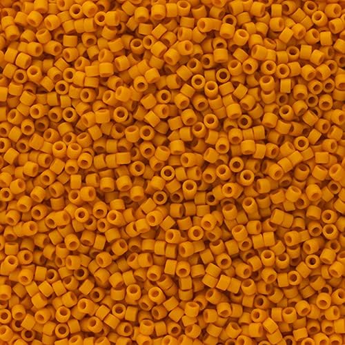 Miyuki Delica 11/0 - Frosted Glazed Yellow Honey Matte DB2285-250gms Bag of Japanese Glass Beads Bulk Bag of Japanese Glass Beads
