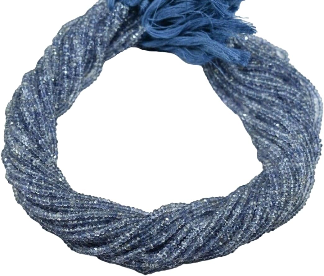 Natural Iolite Rondelle Faceted Gemstone Beads 13 Inch 50 Strand 3MM, Iolite Beads CHIK-STRD-87384