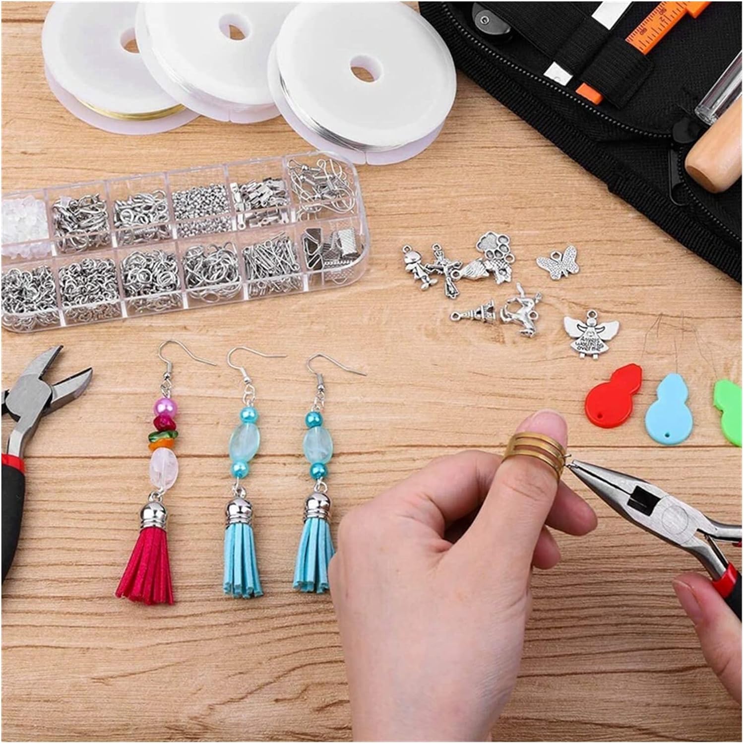 Jewelry Findings Set Jewelry Making Kit Jewelry Findings Starter Kit Jewelry Beading Making and Repair Tools Kit Repair Tool kit