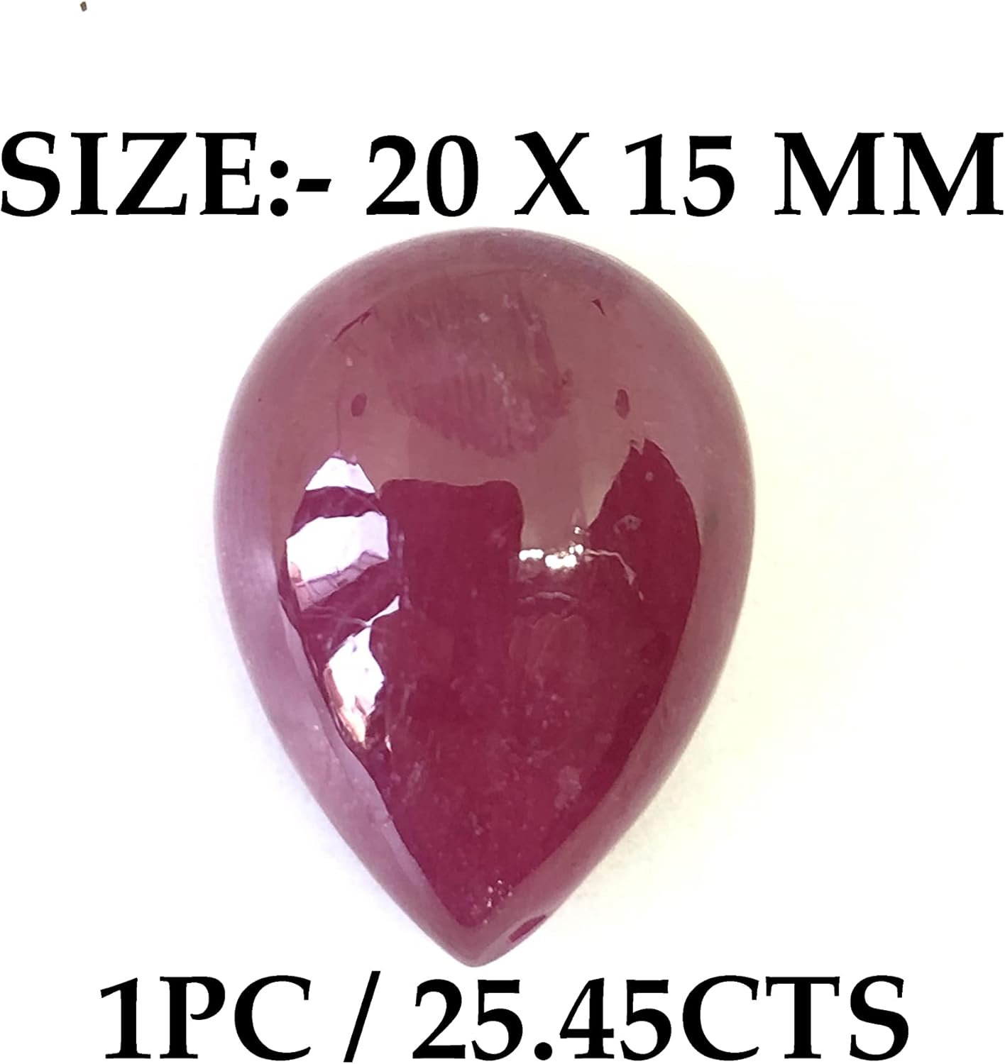 25.45 Ct Deep Red Ruby Pear Shape Cabochon Size 20x15 mm Attractive Good Quality Most Popular Loose Gemstone Best For Making Pendant, Ring Jewelry