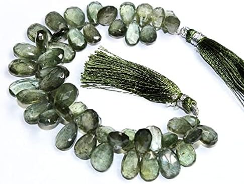 7 inch Strand of Natural Aquamarine 7x10-9x16mm pear Faceted briolette Beads for DIY Jewelry Making. |BRIO_00677