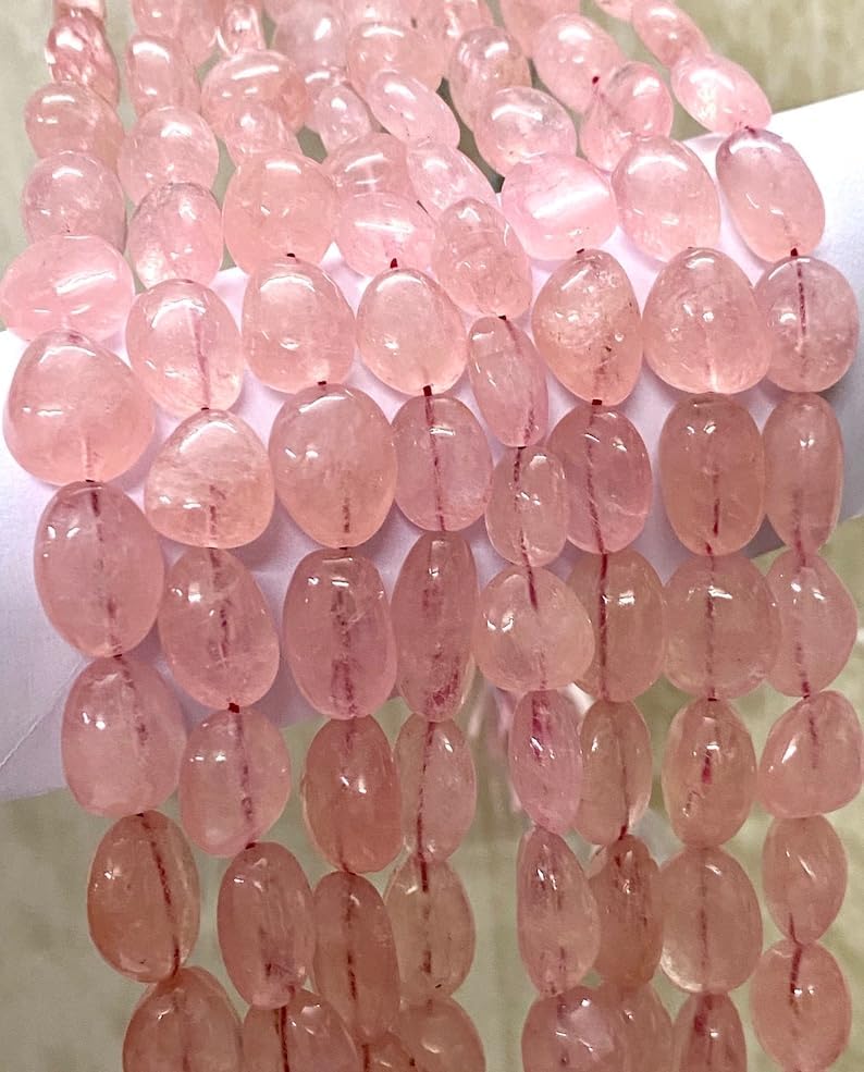 Natural Pink Aquamarine NUGGETS soomth Beads 7X13-10X15MM 22 inch long string jewelry making gemstone beads for necklace bracelet