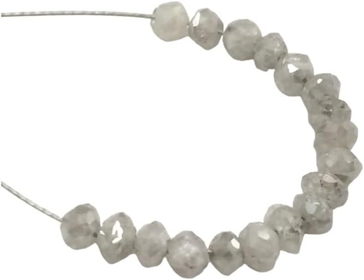 3mm Gray White Sparkling Diamonds, Faceted Diamond Rondelle Beads, 0.7mm Hole Size Faceted Diamond For Jewelry (1Pc To 10Pc Options) - DS161, 3 MM Approx.