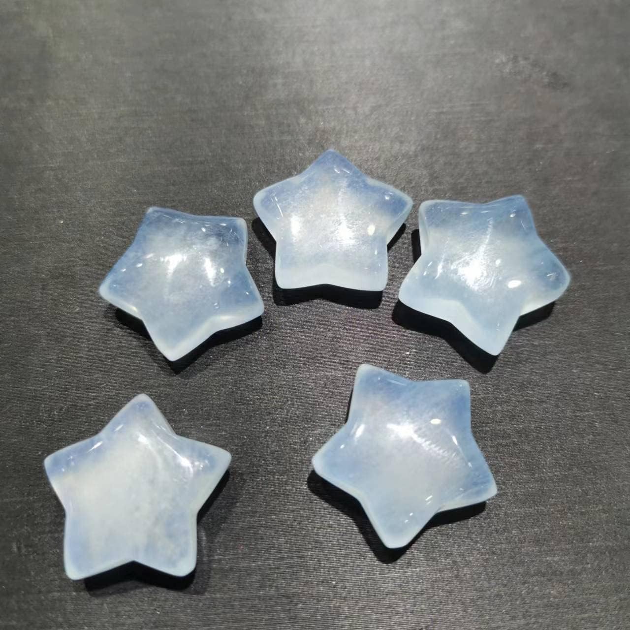 5pcs Natural Aquamarine Crystal Mini Star and Moon for DIY (Color : Star)