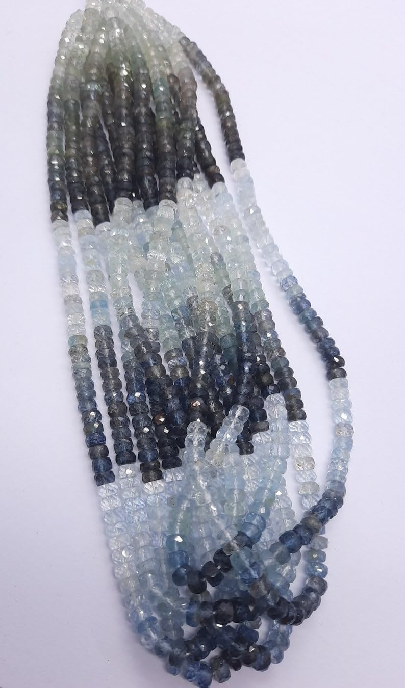 Natural Moss Aquamarine rondella faceted Beads 6 MM 16 inch long string jewelry making gemstone beads for necklace bracelet
