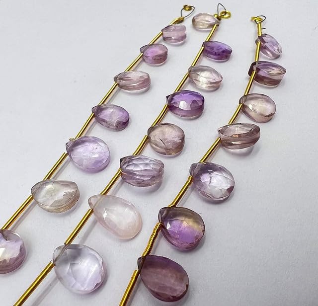 9 inches Natural Amethyst Beads Size 8x9-10x13mm Shape pear Cut Faceted Making, Beading & Craft Supplies lot of 25 Strands CHIK-STRD-97456