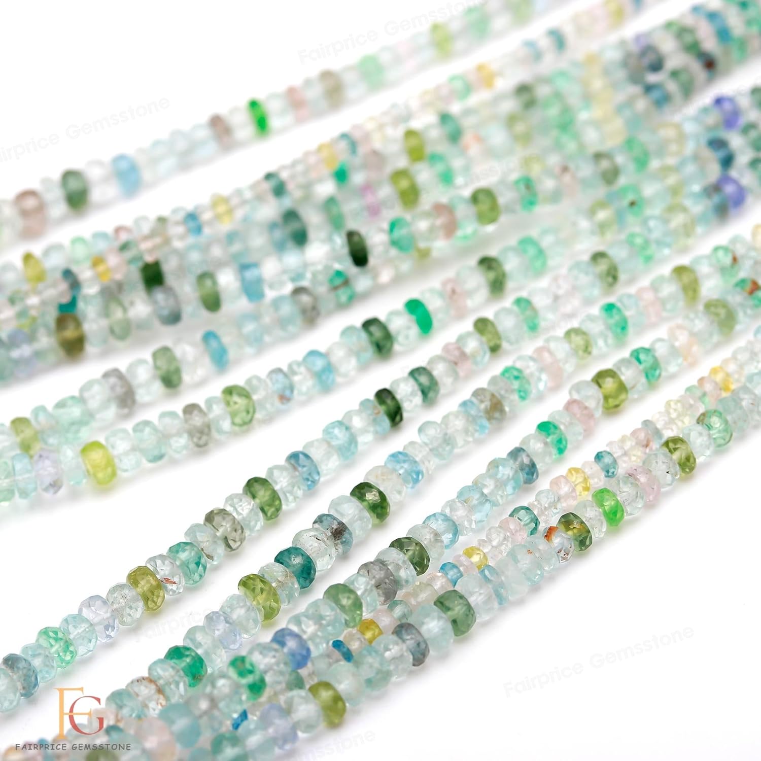 AAA+ Rare Multi Aquamarine Beads, Natural Faceted Rondelle Aquamarine Beads, Multi Aquamarine, 2-4MM Faceted Aquamarine Beads for Jewelry Making