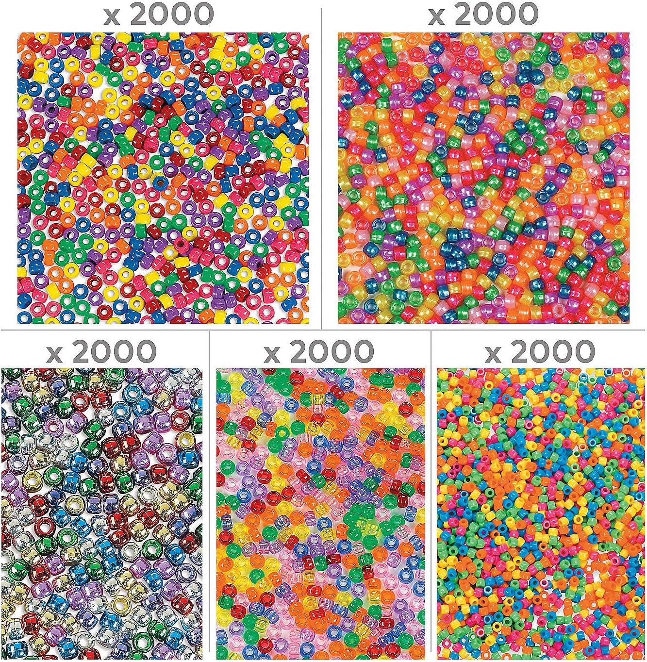 Bulk 10,000 Pieces 6 mm 5 Lbs. of Pony Beads Craft Kit Assortment