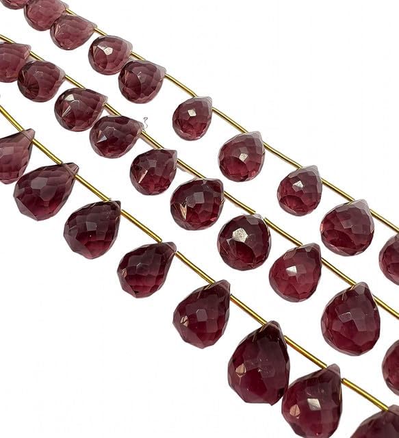 8 inches Natural Amethyst Beads Size 8x12-10x15mm Shape Drop Cut Faceted Making, Beading & Craft Supplies lot of 25 Strands CHIK-STRD-97454