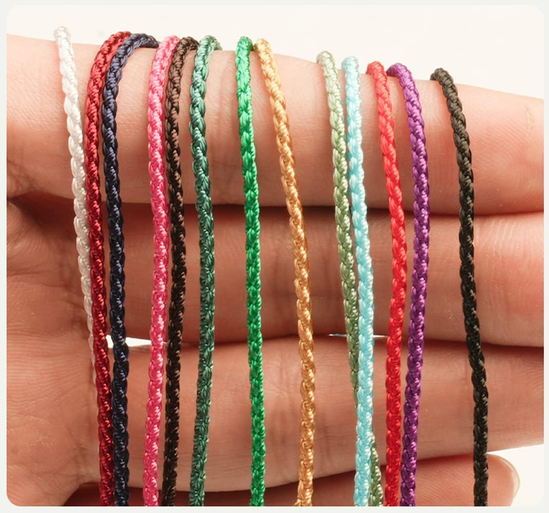 Beading Cords, Jade Thread,Satin Nylon Trim Cord, Rattail, Macrame Thread String for Chinese Knotting, Kumihimo, Beading, Macrame, Jewelry Making, Sewing(26)