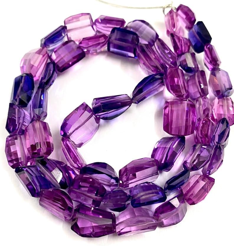 Natural Pinkish Purple Sapphire Nuggets facated Beads 9-11 MM 20 inch Long String Jewelry Making Gemstone Beads for Necklace Bracelet