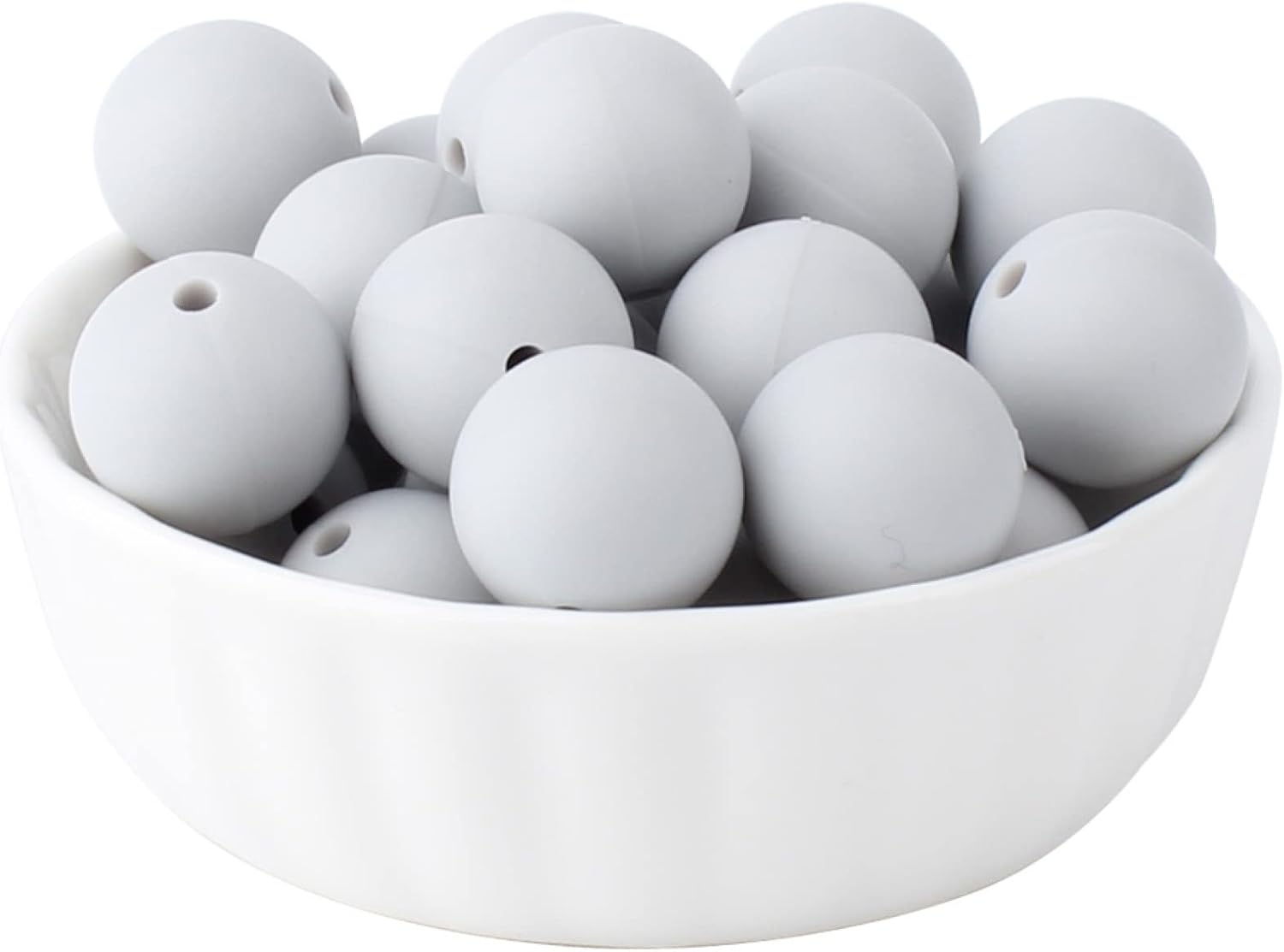 Silicone Beads for Keychain Making Kit 9mm Bulk Multi Color Mix Silicone Round Loose Pearl Beads Shaped Woman Beaded Jewelry Stretchy Beads DIY Mom Jewelry Necklace 50 Pieces (Light Green 59)