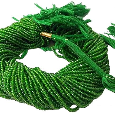 Natural Micro Tiny Chrome Diopside Faceted Rondelle Beads 2.5-3mm 13 Inches lot of 10 Strands CHIK-STRD-94898