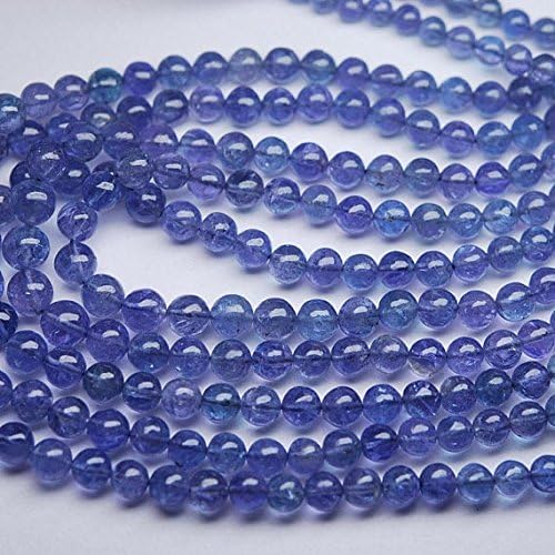 13 inch natural beads strand of 4mm smooth round tanzanite gemstone beads for DIY jewelry - necklace, bracelet, earring, ring.