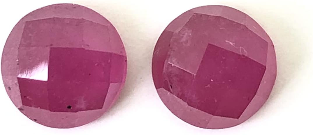 6.18 Ct Pair Ruby Round Shape Size 8 mm Cut Faceted Attractive Loose Gemstone Best for Making Earring Jewelry
