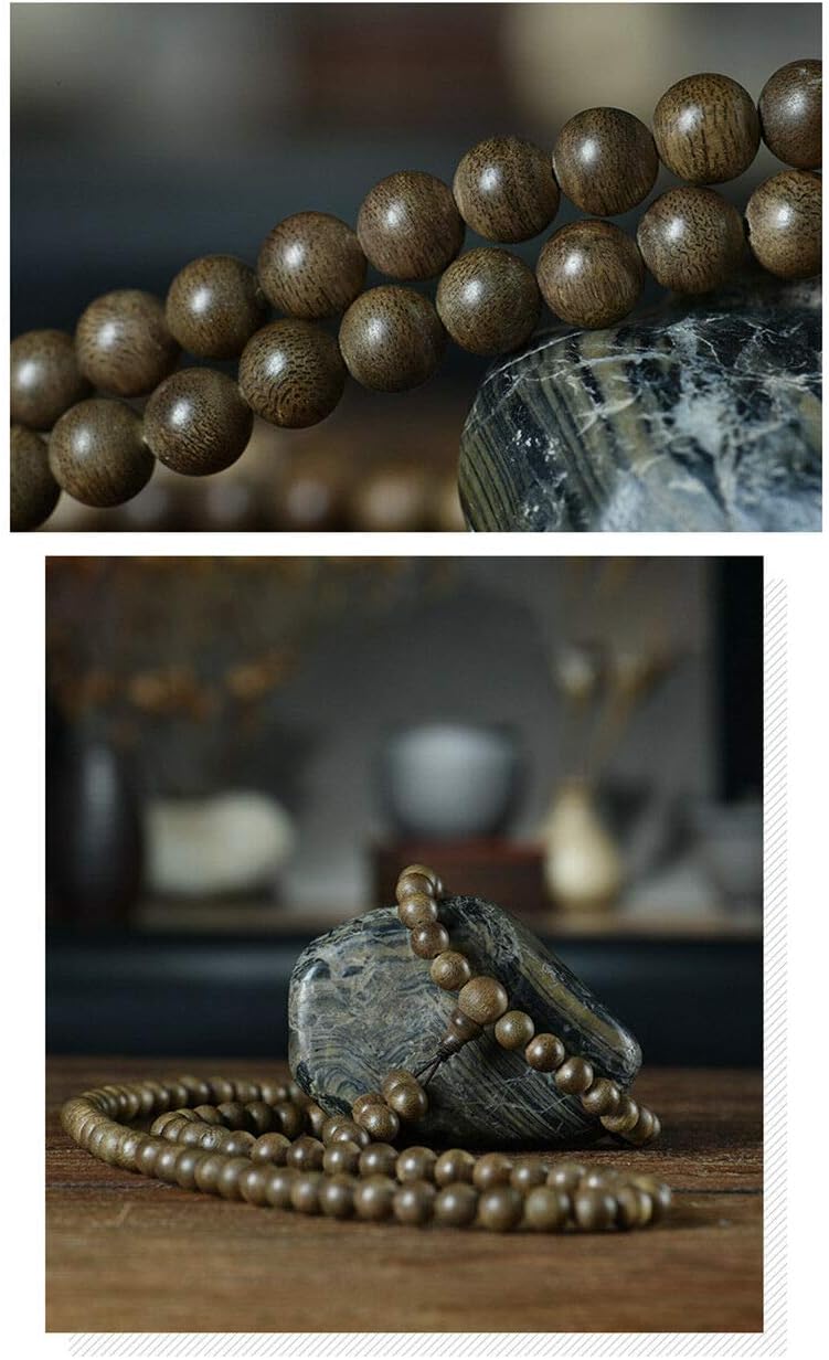 Hoi an Genuine Wild Agarwood Aloewood Malas Meditation Prayer Beads 7 Mm #4957