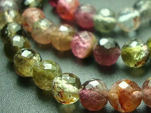 4-4.5mm, 7 Inch Long Strand, Beautiful Tourmaline Micro Faceted Round Beads Code-HIGH-62394