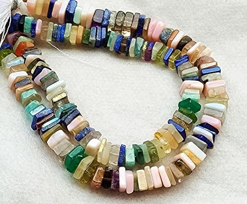 13 inch Strand of Natural gem Multi Gemstone, 5-6.5mm Square Faceted Beads for DIY Jewelry Making. | Beads_05480