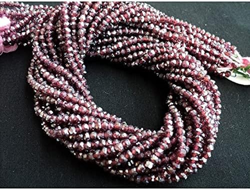 BEADS GEMSTONE 5 Strand Natural Mystic Garnet, Original Gemstone, Micro Faceted Rondelle Beads, 3.5mm Beads, 14 Inches Code-HIGH-18517