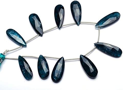 Natural Gem Rare Orissa India Green Color Kyanite Long 27x10MM Approx. Faceted Pear Shape Briolettes 9 Inch Full Strand Fine Quality Beads