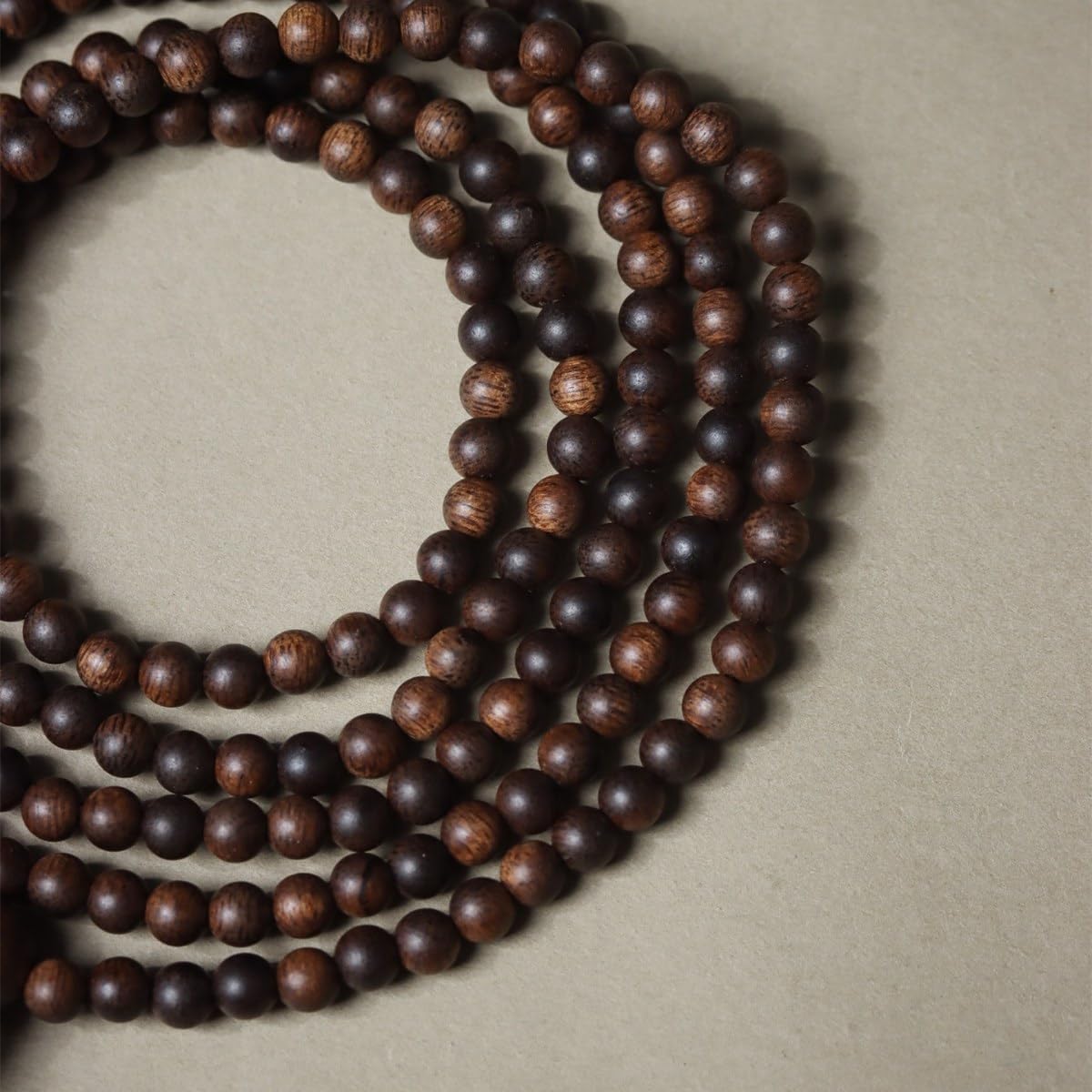 Hainan White Agarwood 4mm Prayer Beads with Premium Fortune Talisman Pendant, Sinking Grade