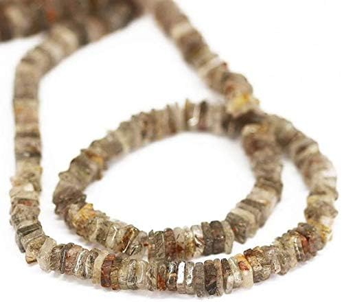 Multi Rutile Quartz Smooth Heishi Cube Smooth Square Gemstone Craft Loose Beads Strand 16 Inch Long 6mm Code-HIGH-1572