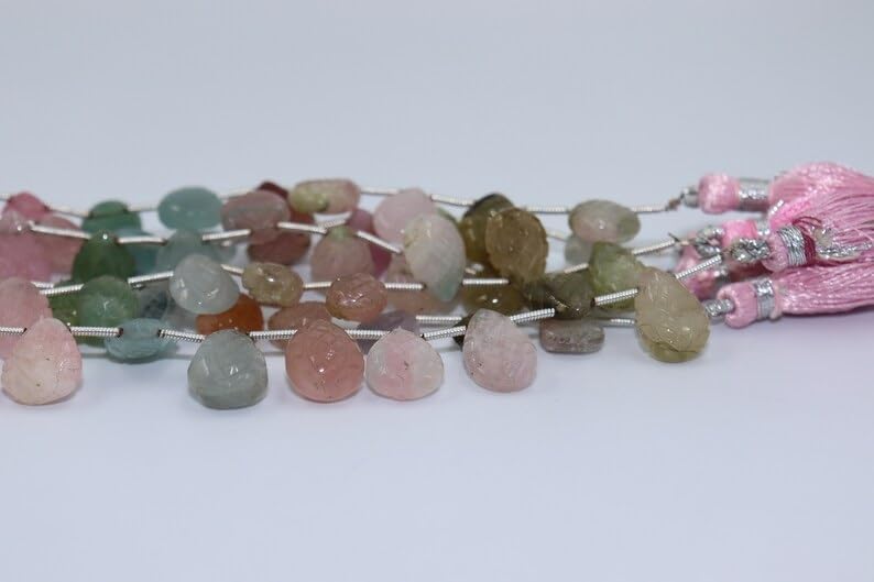Tourmaline Pear Beads Hand Carved Tourmaline Pear Shape Beads 10-13 mm Afghani Tourmaline Carving Pear Shape Beads for Making Jwelery