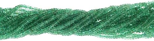 Green Emerald 3mm - 4mm Hand Faceted Rondelles 16