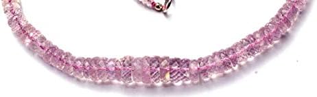 Natural Gemstone Morganite (Pink Beryl) 4 to 8MM Faceted Heishi Beads 16 Inch Full Strand Super Rare AAA Quality Peachy Pink Color