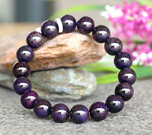 1 Strands Natural Dark Purple Sugilite Stretch Finish Bracelets 18 Round beads 11mm 03773