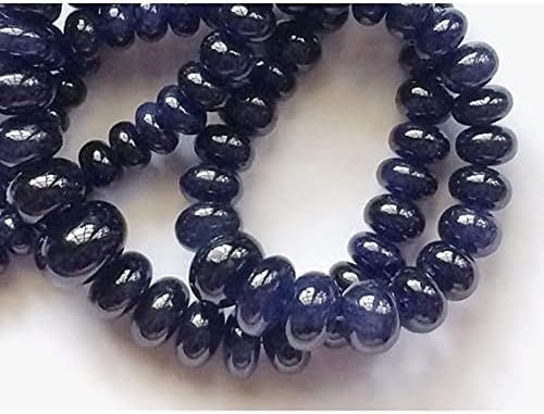 BEADS GEMSTONE 1 Strand Natural Blue Sapphire Beads/Sapphire Beads/Rondelle Beads/ 6.5mm - 15mm 8 Inch Long Long Code-HIGH-18766