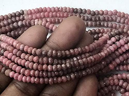 1 Strand Natural Rhochrosite Beads, Shaded Rhochrosite Rondelles, Tiny Beads, Natural Rhochrosite Necklace, 3.5mm 13 Inch Long Long Code-HIGH-17884