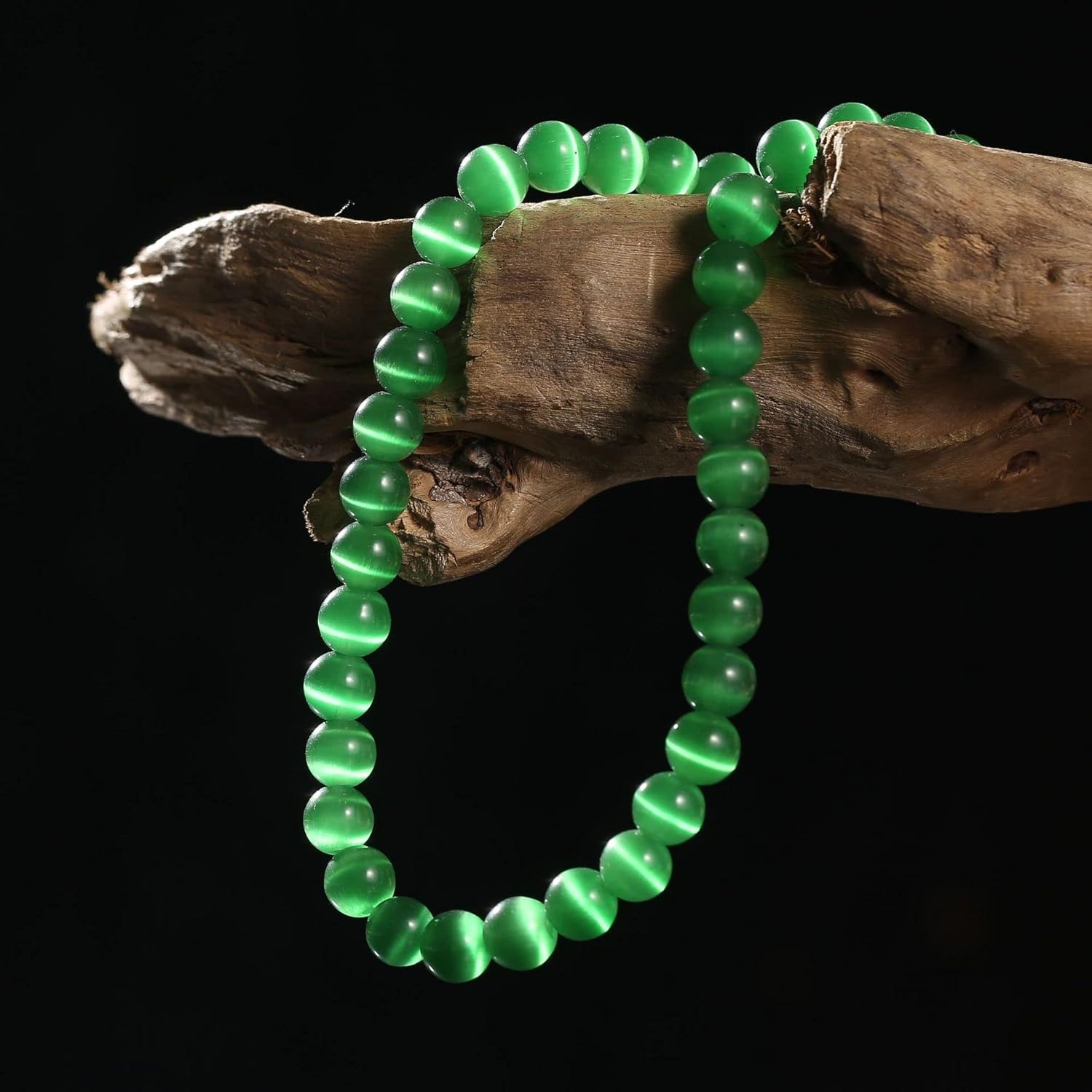 Cat's Eye Stone Scattered Beads Gradual Glass Beads semi-Finished DIY Jewelry Necklace Crystal Accessories(D,6mm) (E 6mm)