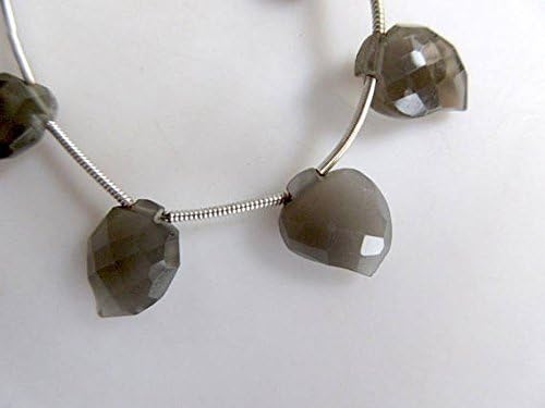 13 inch natural beads strand of 8-12mm faceted leaf gray moonstone gemstone briolletes beads for DIY jewelry - necklace, bracelet, earring, ring.