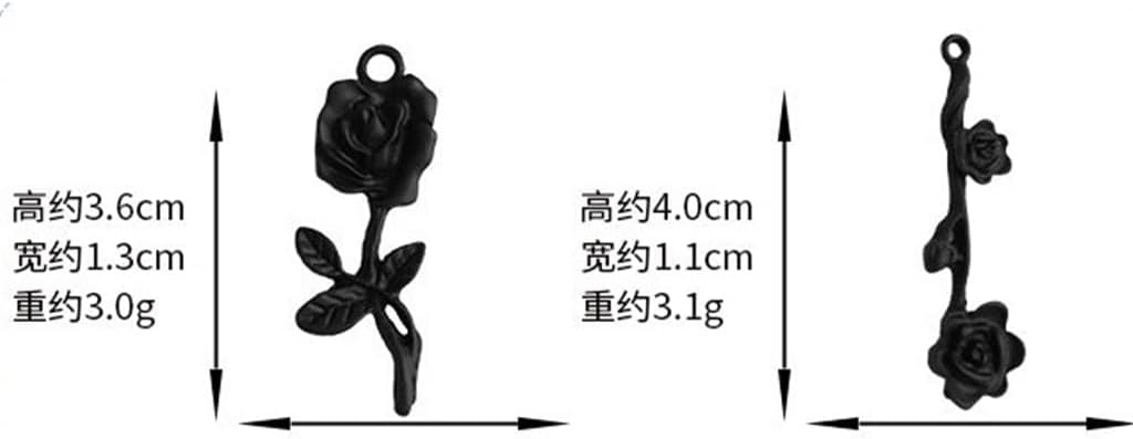 SIDUFHAOPKLL Black Flower Earrings Pendant Accessories Handmade DIY Material Temperament(D)
