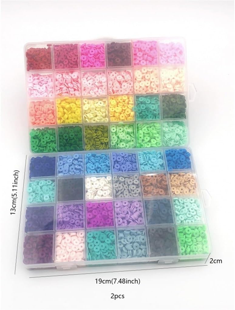 6mm 24 Grid Soft Pottery Flakes Colorful Discs Bohemian DIY Jewelry Accessories Set