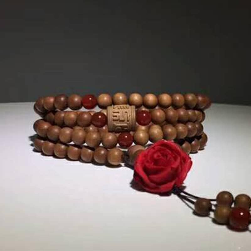 Mascot Wooden Crafts Wood Carving Art Wood Decoration Artwork 老山檀香手串朱砂玫瑰108颗 文玩手串念珠男女檀木佛珠手链(DIY不沉水6MM老山)