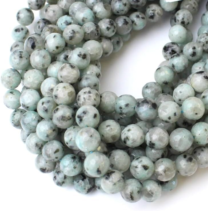 13 inch Strand of Natural gem Dyed Mint Sesame Jasper, 10 mm Round Smooth Beads for DIY Jewelry Making. | Beads_03738