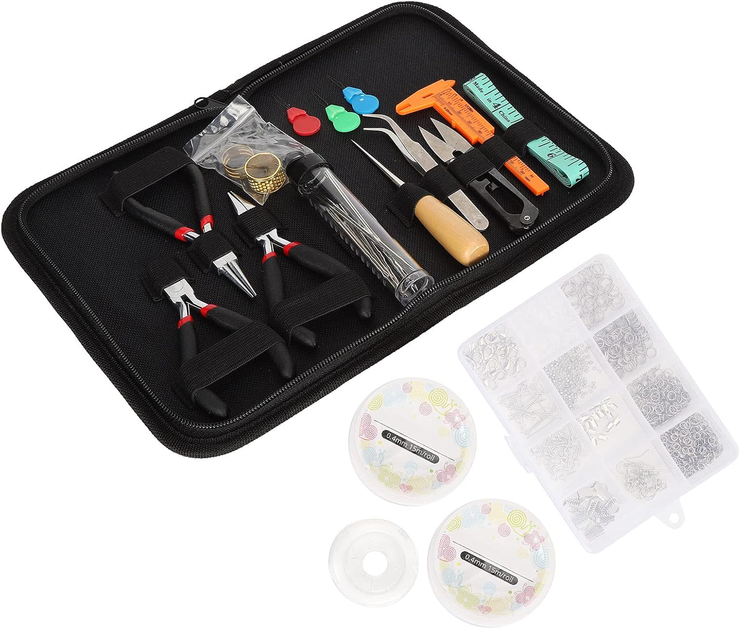 Jewelry Making Supplies Kits DIY Set with Tools and Accessories, Complete Package for Beading and Repairing, Includes Storage and Box, Stringing Materials and More