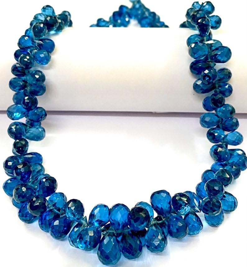 Natural NEON BLUE SPINEL tear drop Faceted Beads 5X7-7X8MM 18 inch long string jewelry making gemstone beads for necklace bracelet