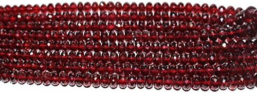 natural garnet 5mm – 7mm rondelles faceted bead strand, natural garnet faceted rondelles 16” drilled graduated