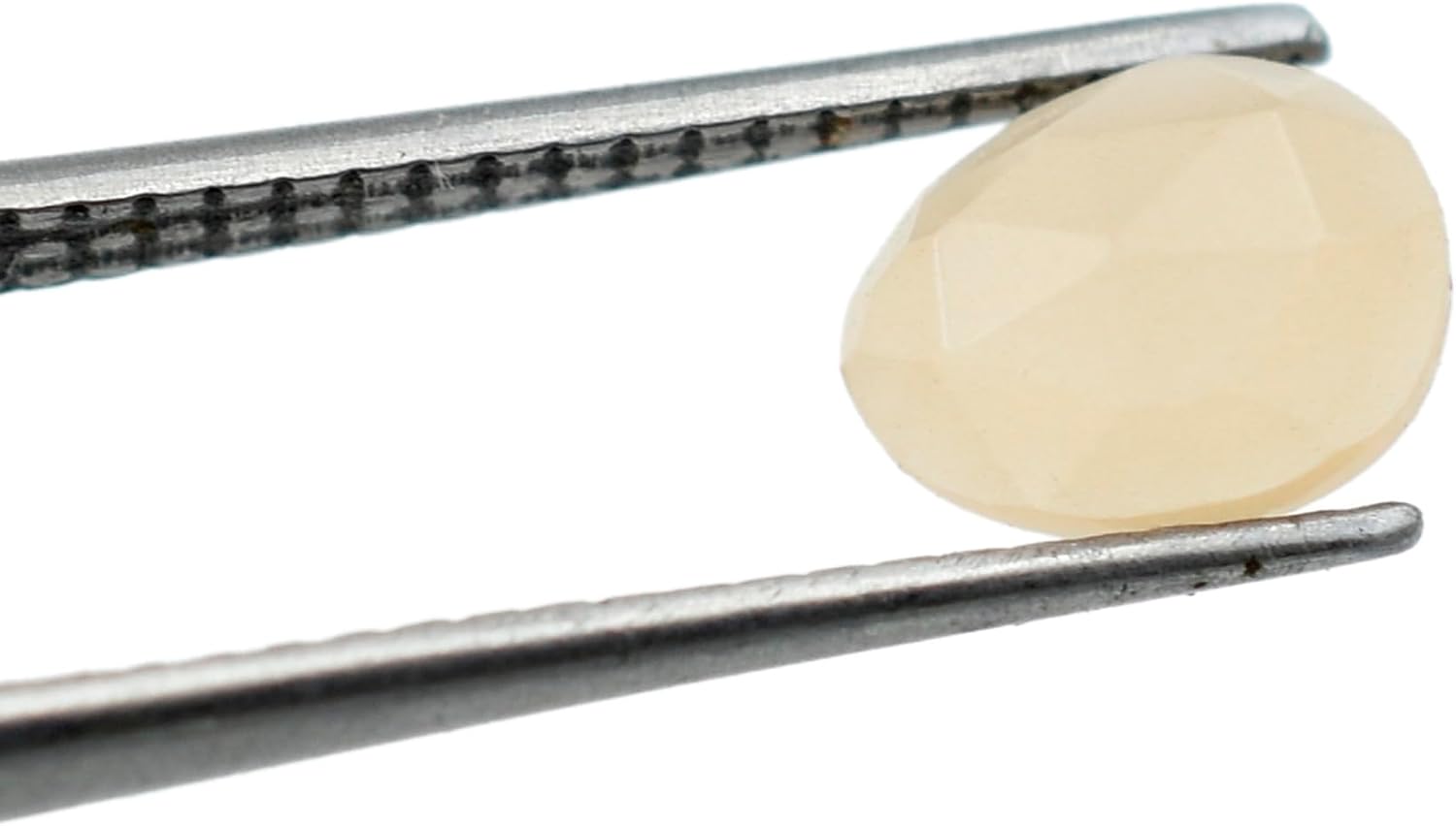 Peach Moonstone Loose Stone Beads Cabochon Brilliant Rose Cut Oval Shape 4X5 to 5X7 mm Flat Back Gemstone Drill Bead Making Jewelry Supply (Side Drill, 50)