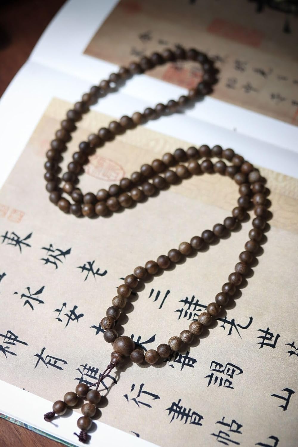 Agarwood 6mm Nha Trang White Chess Agarwood 108 Buddha Beads Rosary Sinking Grade