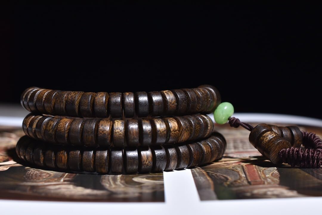 Brunei Agarwood sinensis Rosary Beads 8mm*108-Bead Prayer Beads Old Wood, Multi-Circle Long Chain