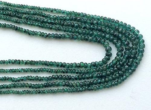 1 Strand Natural Emerald Faceted Rondelle Beads, Emerald Necklace, Original Emerald, 2.5mm To 4.5mm, 8 Inch