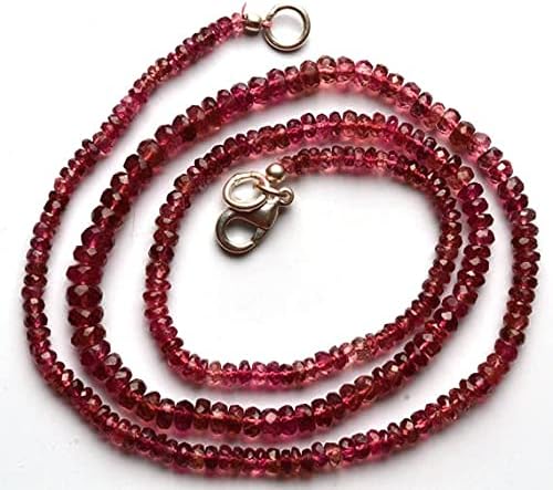 Beads Gemstone 1 Strand Natural 17.5 inch Full Stand Super Finest Natural Rare Pink Tourmaline Micro Faceted Rondelles Beads Necklace 2.5 to 4 MM Size Code-HIGH-21463
