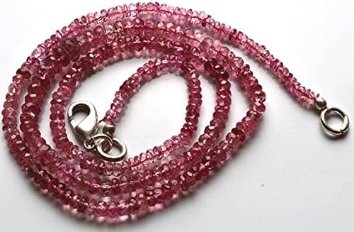 Beads Gemstone 1 Strand Natural 16 inch Full Stand Super Finest Natural Rare Pink Tourmaline Micro Faceted Rondelles, Bead Necklace 2 to 4.5 MM Code-HIGH-21511