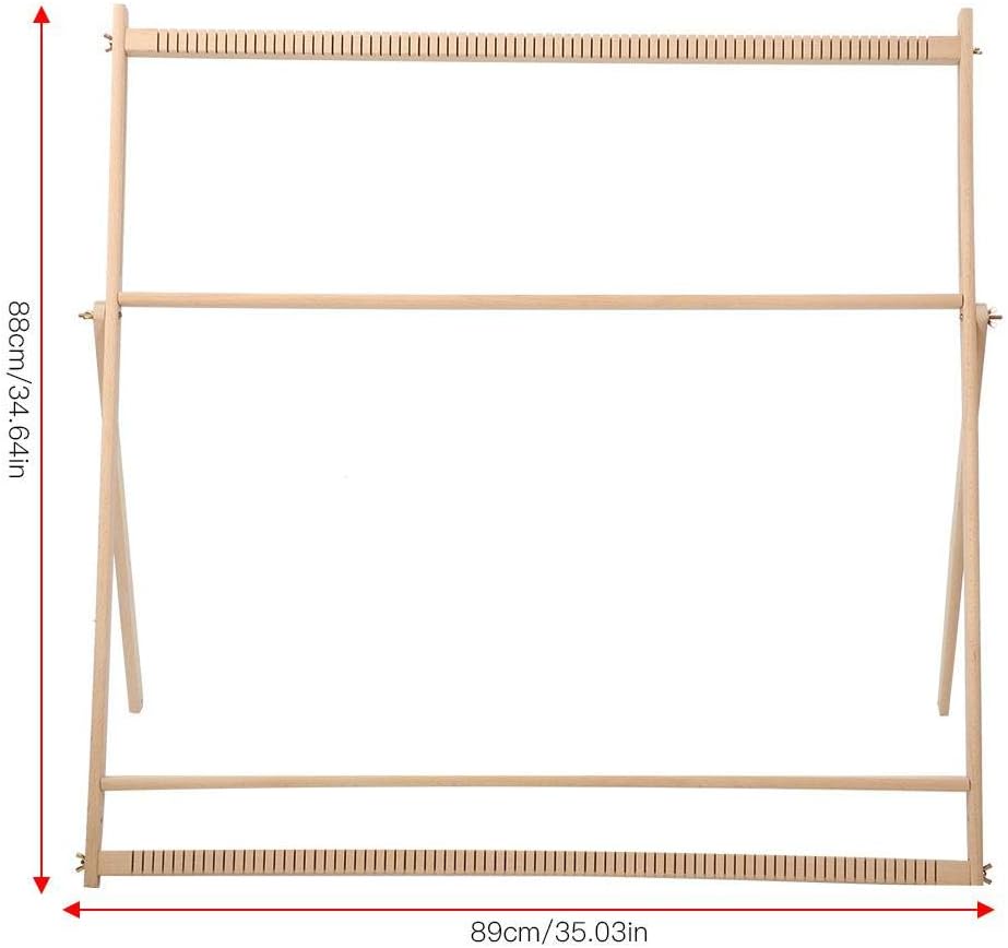 Weaving Loom, Wooden Multi-Craft Weaving Frame Loom with Stand, DIY Hand Knitting Weaving Machine Tapestry Wool Knitting Tool Kids Girls